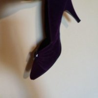 Дам.обувки-/изк.велур/-№38-цвят-тъм.лилави. Закупени от Италия., снимка 8 - Дамски обувки на ток - 22385893