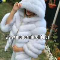 Дамско зимно палто от лисица код 028, снимка 2 - Палта, манта - 23340565