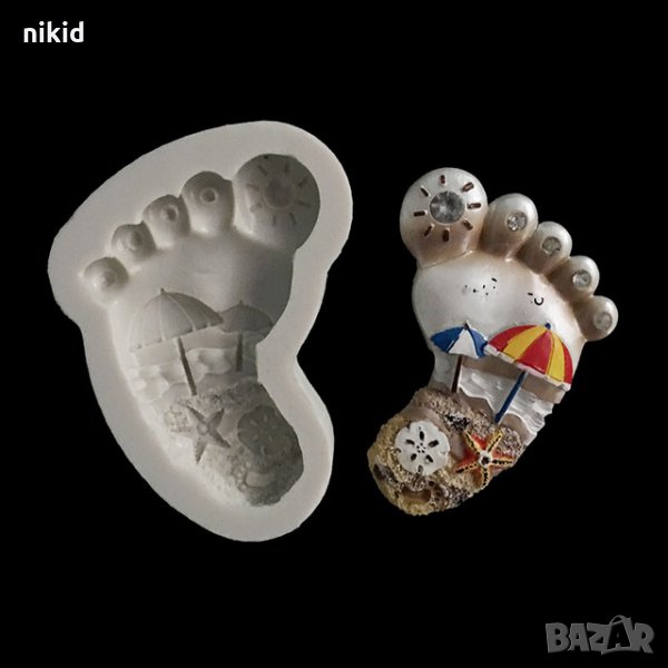 Крак Плаж море силиконов молд форма отливка фондан шоколад гипс сапун магнит калъп декор, снимка 1