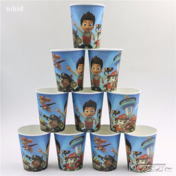 Paw Pes Patrol Пес Патрул 10 бр картонени чаши парти рожден ден , снимка 1