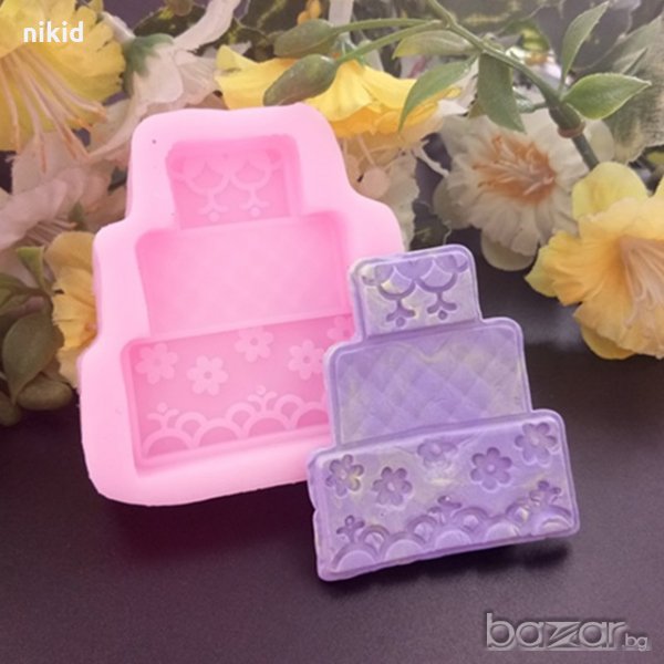 Торта 3 етажа триетажна силиконов молд форма фондан декорация и украса мъфини шоколад, снимка 1