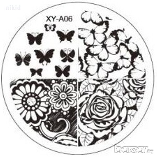 кръгла плочка / щампа шаблон за печат на нокти XY-A06, снимка 1