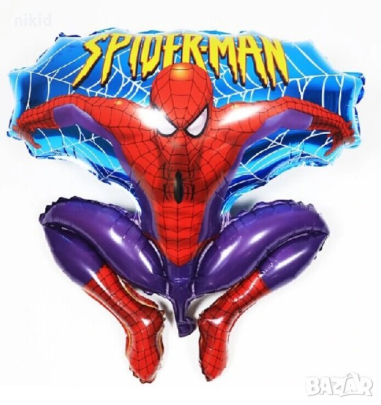Спайдърмен Spiderman разперен фолио фолиев балон хелий или въздух парти рожден ден, снимка 1