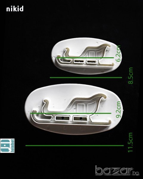 2 бр шейна шейни коледни форми резци резец форма с бутало за украса тесто фондан торта сладки, снимка 1
