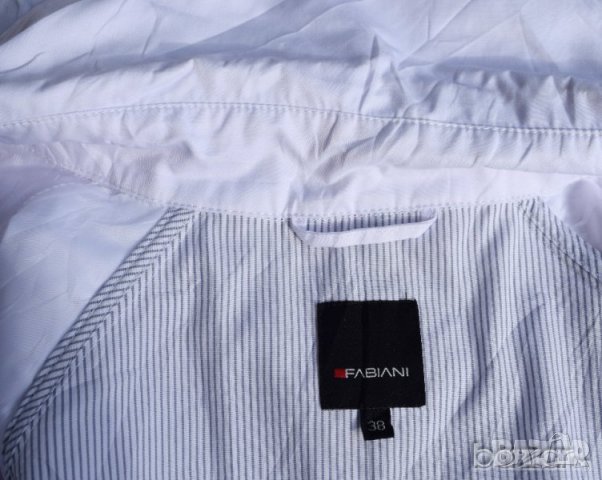 Fabiani дамски бял шлифер палто с колан , снимка 4 - Палта, манта - 21722560