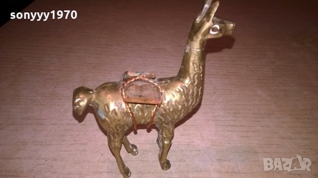 лама-масивен мед/месинг-внос испания-10х9х3см, снимка 4 - Колекции - 25244462