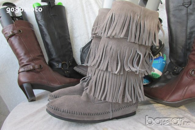 нови MINNETONKA original дамски ботуши, 40 - 41, 100% висококачествен естествен набук,GOGOMOTO.BAZAR, снимка 10 - Дамски ботуши - 21069746