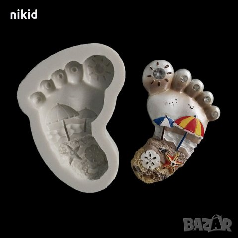 Крак Плаж море силиконов молд форма отливка фондан шоколад гипс сапун магнит калъп декор