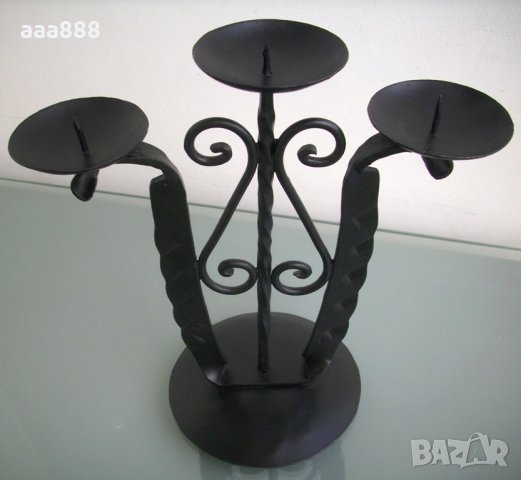 Свещник ковано желязо, снимка 2 - Декорация за дома - 23627376