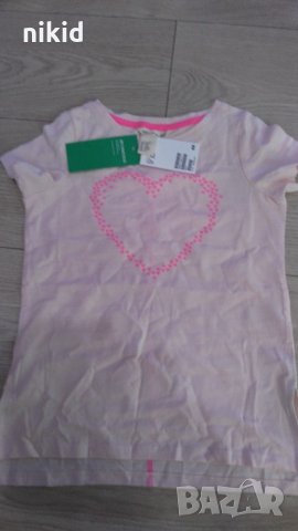 HM H&M ХМ детска розова тениска сърца сърце