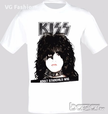Kiss Rock Band Adult Starchild Wig Тениска Мъжка/Дамска S до 2XL, снимка 1 - Тениски - 14353939