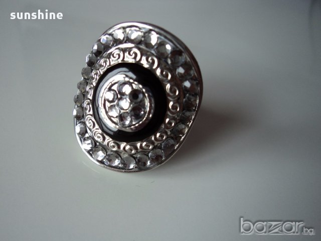 Промоция! Сребрист пръстен с елементи Сваровски, снимка 9 - Пръстени - 10086654