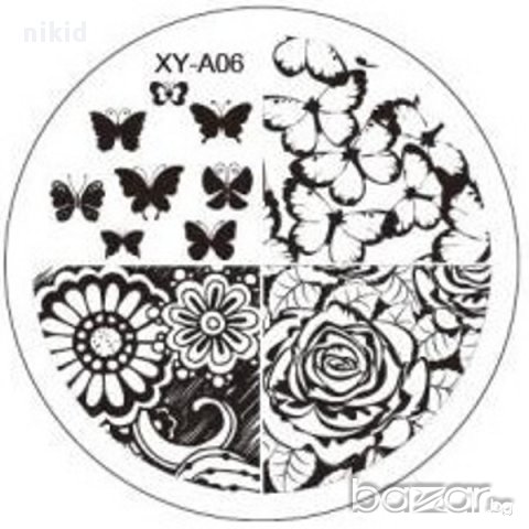 кръгла плочка / щампа шаблон за печат на нокти XY-A06