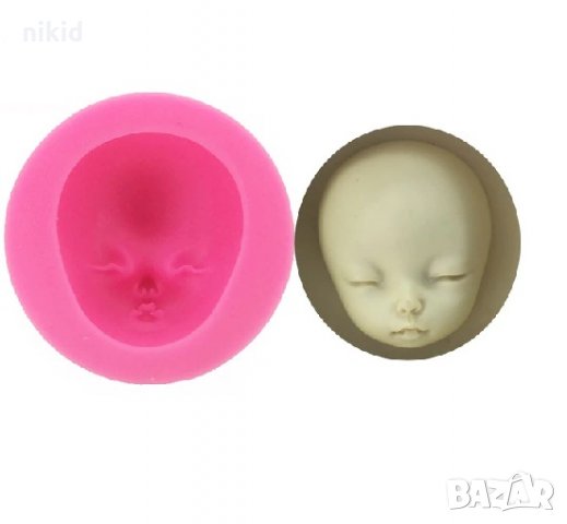 3D бебешко лице глава дете силиконов молд форма декорация торта фондан шоколад и др., снимка 2 - Форми - 24066701