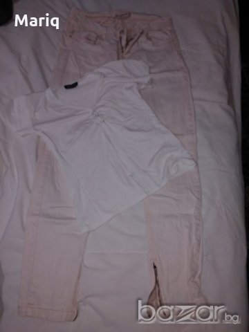 Тениска и дънки Теранова М размер - С- м Блуза Тениска , снимка 1 - Панталони - 21236727