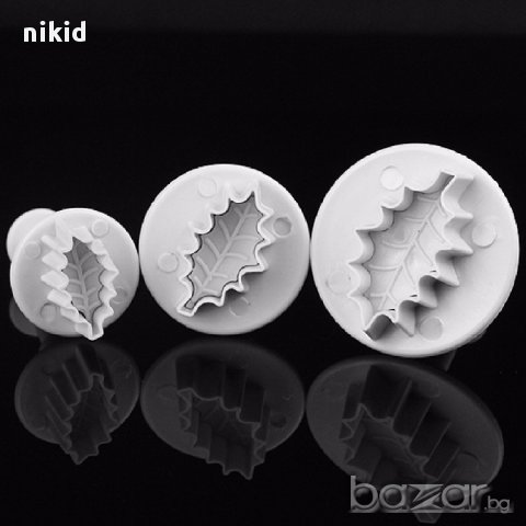 резци остри листа имел имели 3 бр бутало форми за украса декорация тесто фондан торта шоколад и др.