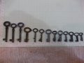 Лот от 13 бр. стари ключета за ключалки, снимка 1