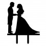 Хванати близко младоженци черен пластмасов топер украса табела за сватбена сватба торта, снимка 1 - Други - 21917837