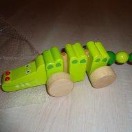 Дървен крокодил за дърпане , снимка 1 - Рисуване и оцветяване - 10841093