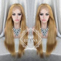 Lace Front LUXYRY WIG ELESSA Дълга Натурално Руса Перука Код 1052, снимка 3 - Аксесоари за коса - 25714665