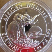 сребърна монета-дивата природа на Африка-, снимка 1 - Нумизматика и бонистика - 25213501