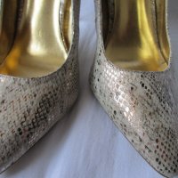 ЗЛАТО  елегантни, ефектни дамски обувки, висок ток, снимка 10 - Дамски обувки на ток - 24917961
