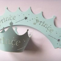 сини декори декорация за мъфини 12 бр кексчета корона Prince принц кошнички кръщене повод, снимка 1 - Други - 22870449
