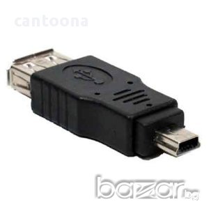 USB  към mini USB адаптер, Micro B/M - USB A/F, снимка 1