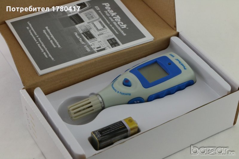 Цифров термометър с влагомер /-10°C + 50°C/, немски, внос от Германия, снимка 1