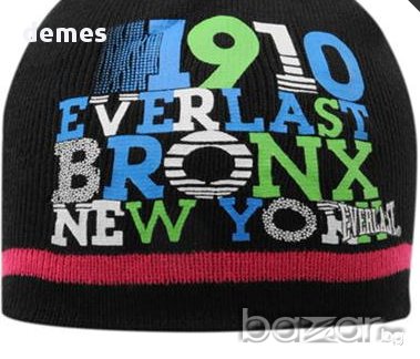 Нова шапка за 5-6 годишно момче EVERLAST в черно с щампа, снимка 1