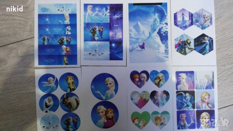 37 бр Frozen Замръзналото кралство самозалепващи лепенки стикери за украса декор картонена торта , снимка 1