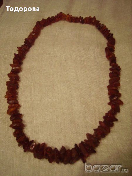 Продавам червен кехлибарен гердан от необработени късове., снимка 1