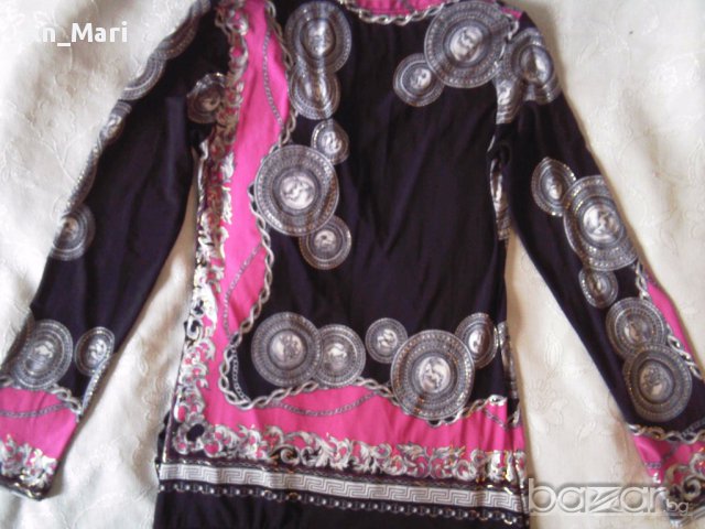 Дамска блузка в циклама с черно, снимка 6 - Блузи с дълъг ръкав и пуловери - 16260957
