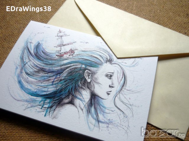 Картичка "Oceans" /отпечатана от моя авторска картина/, снимка 4 - Други - 20387288