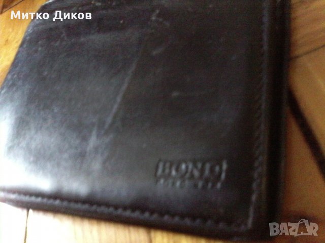 Портфейл Бонд естествена кожа 120х95мм, снимка 2 - Портфейли, портмонета - 21674787
