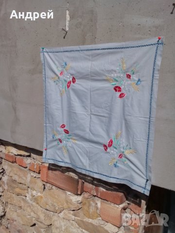 Стара бродирана покривка #19, снимка 4 - Антикварни и старинни предмети - 24741920