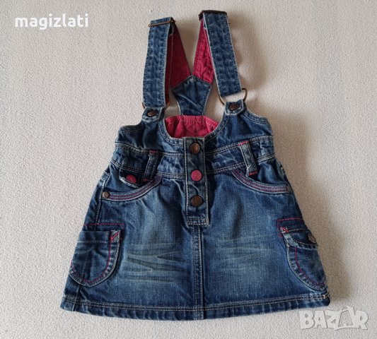 Дънков сукман 9-12 месеца, снимка 2 - Бебешки рокли - 24161368