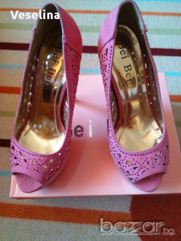 Обувки на висок ток- розови, снимка 1 - Дамски обувки на ток - 15000808