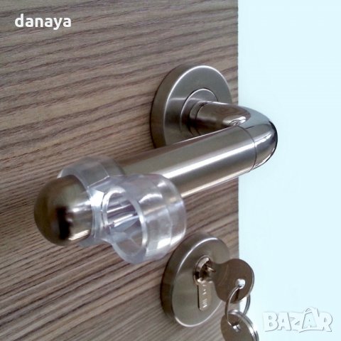 919 Прозрачен стопер за дръжка на врата 4 броя в комплект, снимка 2 - Други стоки за дома - 25314293