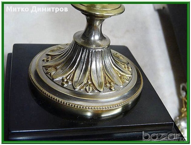 Старинен каминен часовник  в стил Ампир-Комплект от 19в., снимка 4 - Други - 11821028