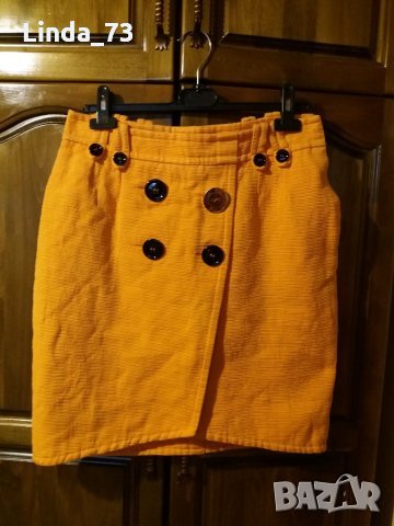 Дам.пола-"YVES SAINT LAURENT"-/памук/,цвят-оранжев. Закупена от Италия., снимка 1 - Поли - 23677247