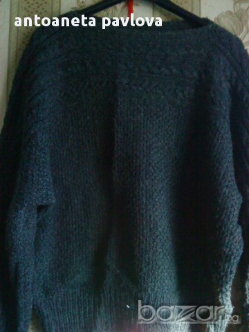чер пуловер - плетен , снимка 1 - Блузи с дълъг ръкав и пуловери - 16638547