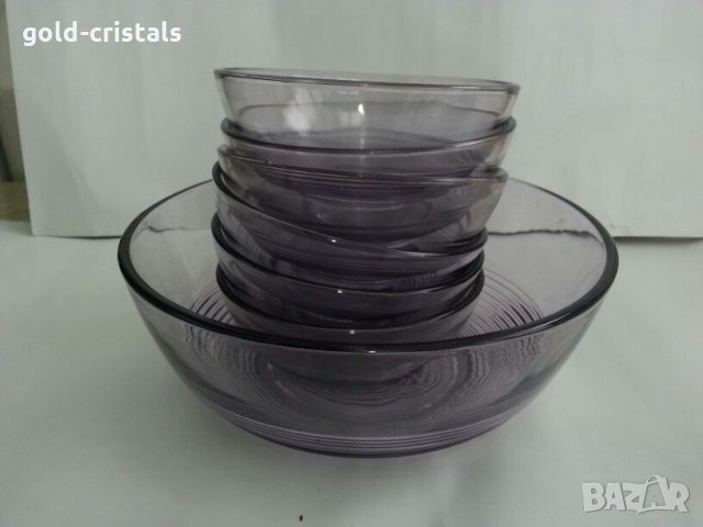 Стъклени купички и купа, снимка 2 - Антикварни и старинни предмети - 25525683