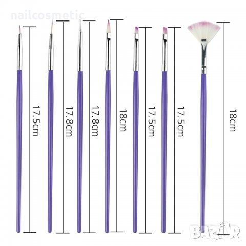 7 четки за маникюр с точкатор, снимка 5 - Продукти за маникюр - 24440629