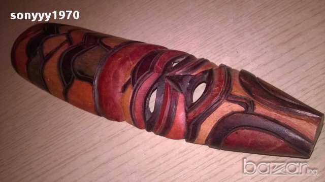 Африканска дървена маска-28х8см-внос швеицария, снимка 4 - Антикварни и старинни предмети - 17393806
