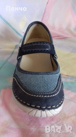 Дамски спортни обувки от естествена кожа в синьо с перфорации летни- с перфорации по кожата втора уп, снимка 2 - Кецове - 23472706