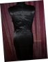Черна сатенена рокля с коланче , снимка 3