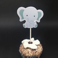 10 бр слон слонче картонени топер клечки украса декор за мъфини кексчета, снимка 1 - Други - 24569393