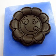 усмихнато слънчево цвете слънце силиконова форма молд  фондан украса торта декорация мъфини шоколад, снимка 1 - Форми - 17410885