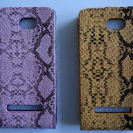 Луксозен кожен флип калъф за HTC 8S - змийска кожа мотиви в 2 цвята - жълто или лилаво, снимка 7 - Калъфи, кейсове - 18058584